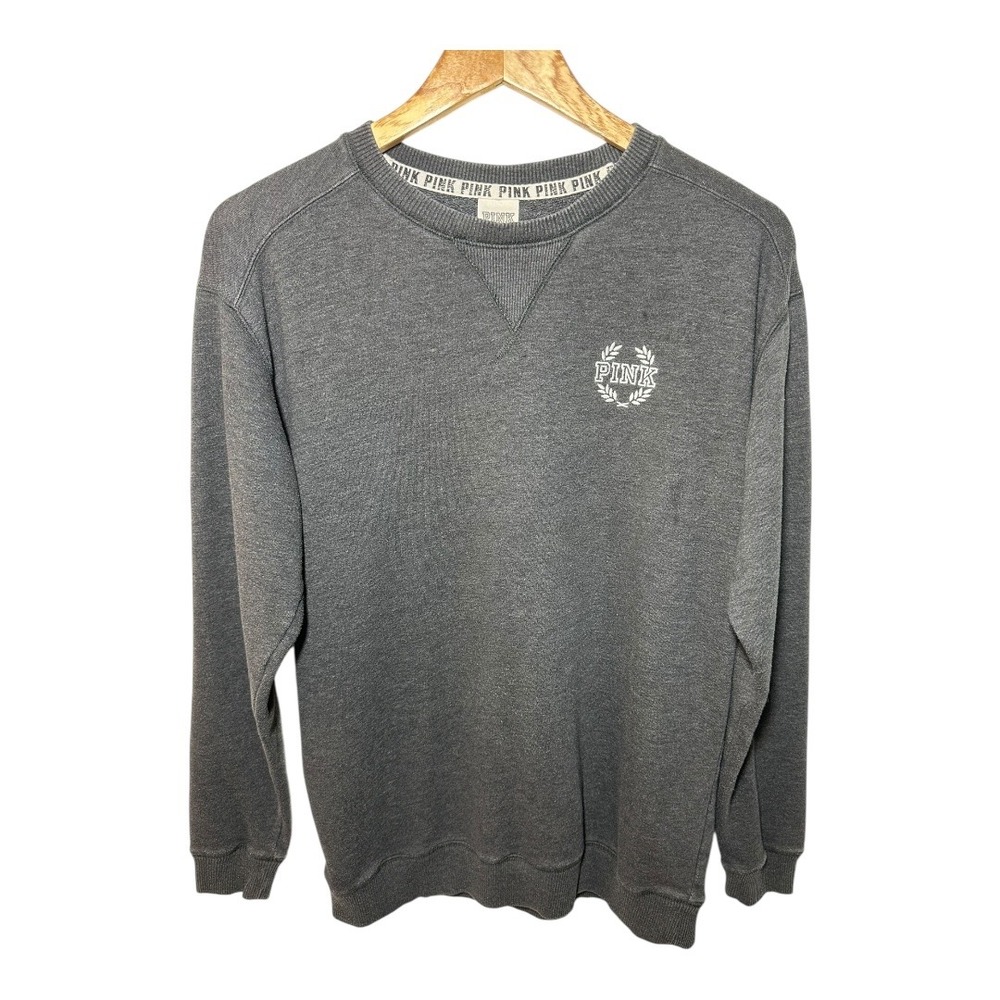 PINK Victoria's Secret Crewneck Sweatshirt Gray Pullover Athleisure Size XS
